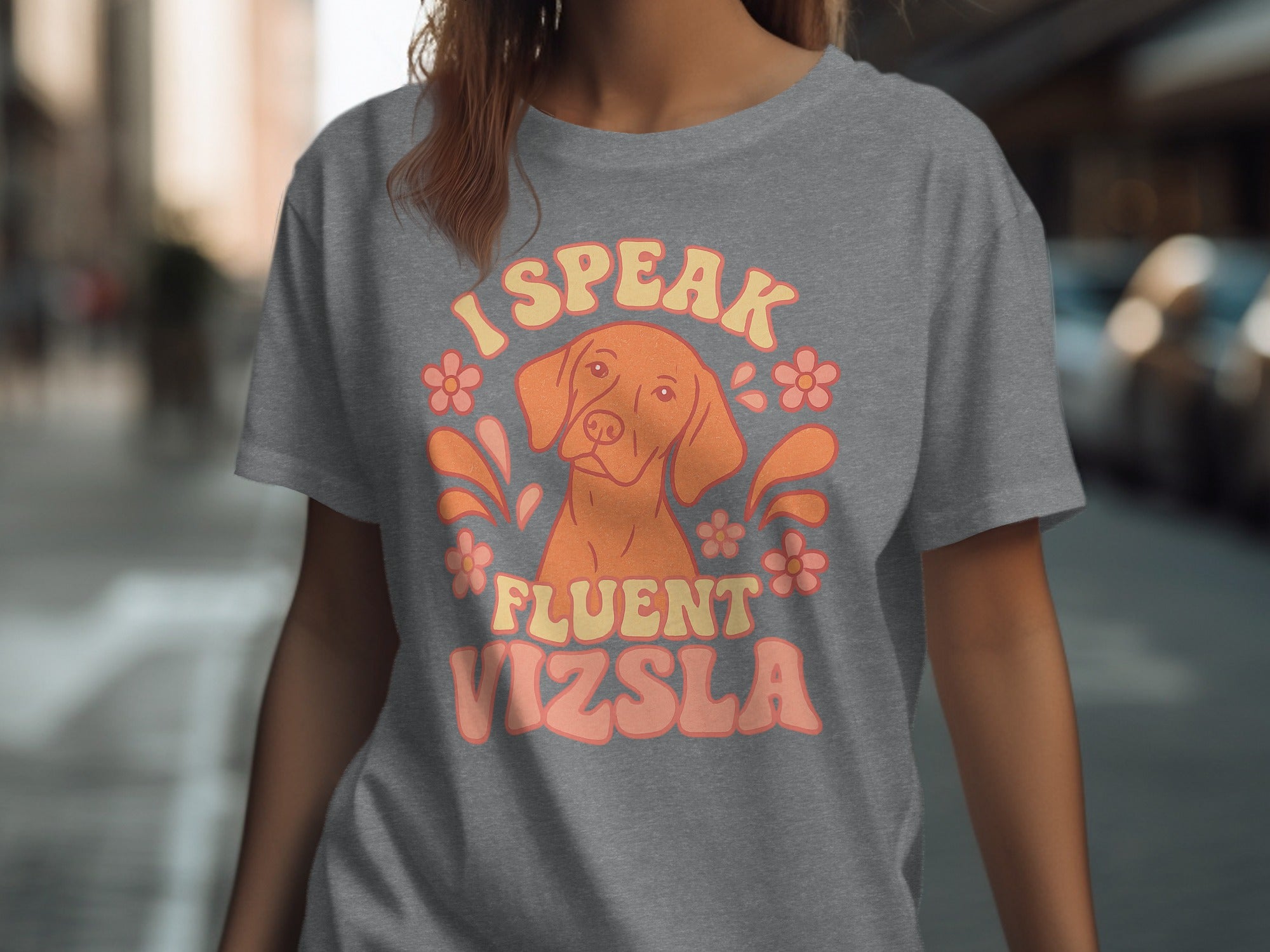 I Speak Fluent Vizsla Graphic Tee for Dog Lovers