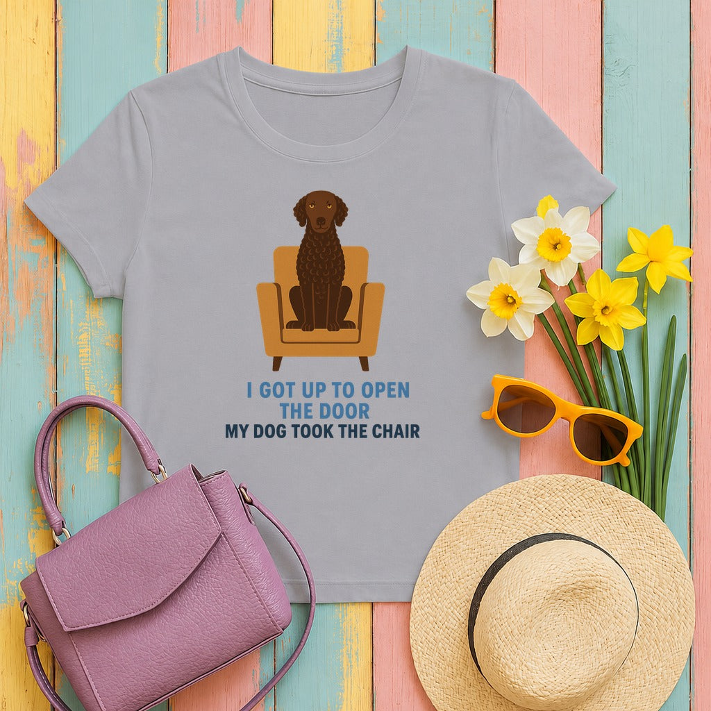 Curly-Coated Retriever My Dog Took The Chair Tee in Athletic Heather