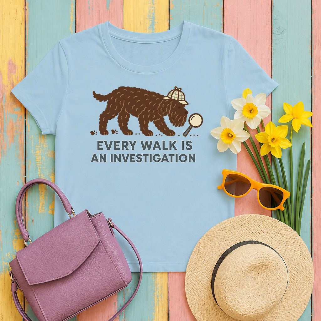 Barbet Every Walk Is an Investigation Tee in Light Blue