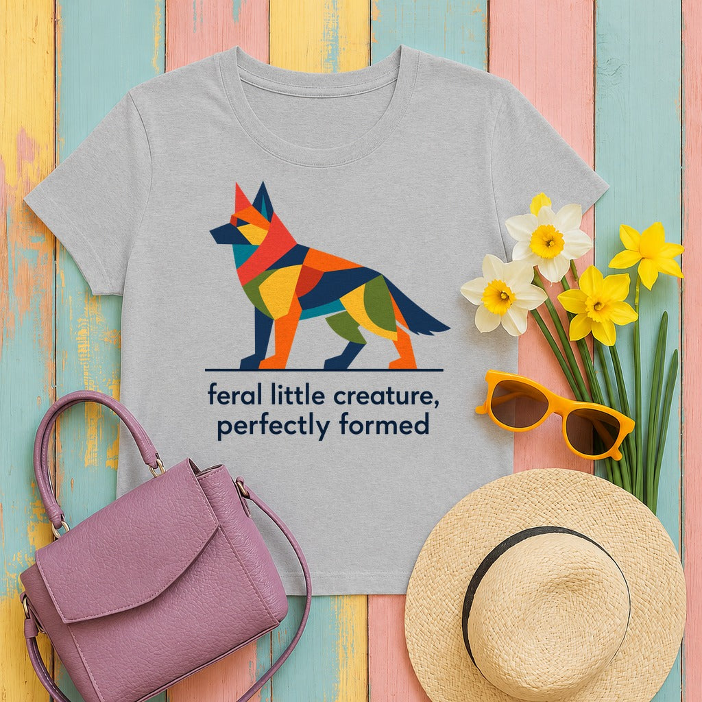 Abstract Feral German Shepherd T-Shirt in Sport Grey