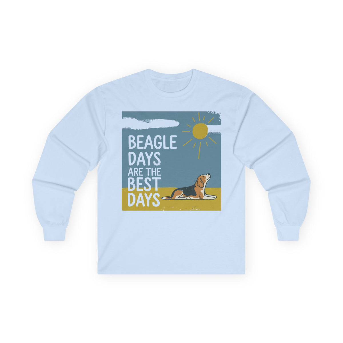 Beagle Days Best Days Long Sleeve Tee in Light Blue