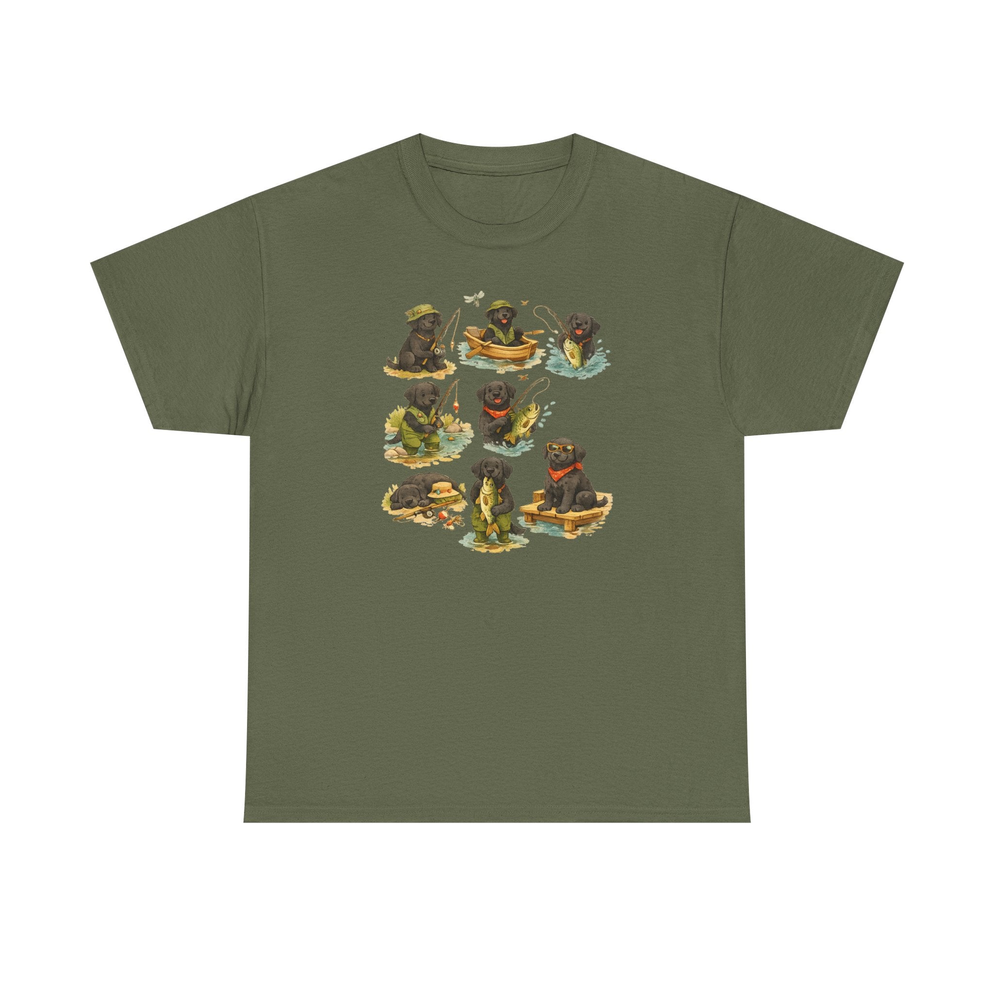 Watercolor Black Lab Angler T-Shirt