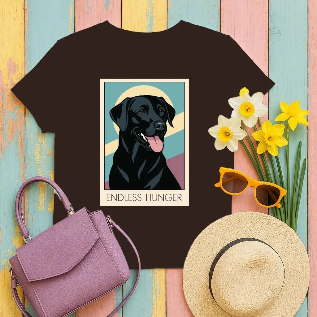 Endless Hunger Labrador Retriever Graphic Design T-Shirt Dark Chocolate T-shirt