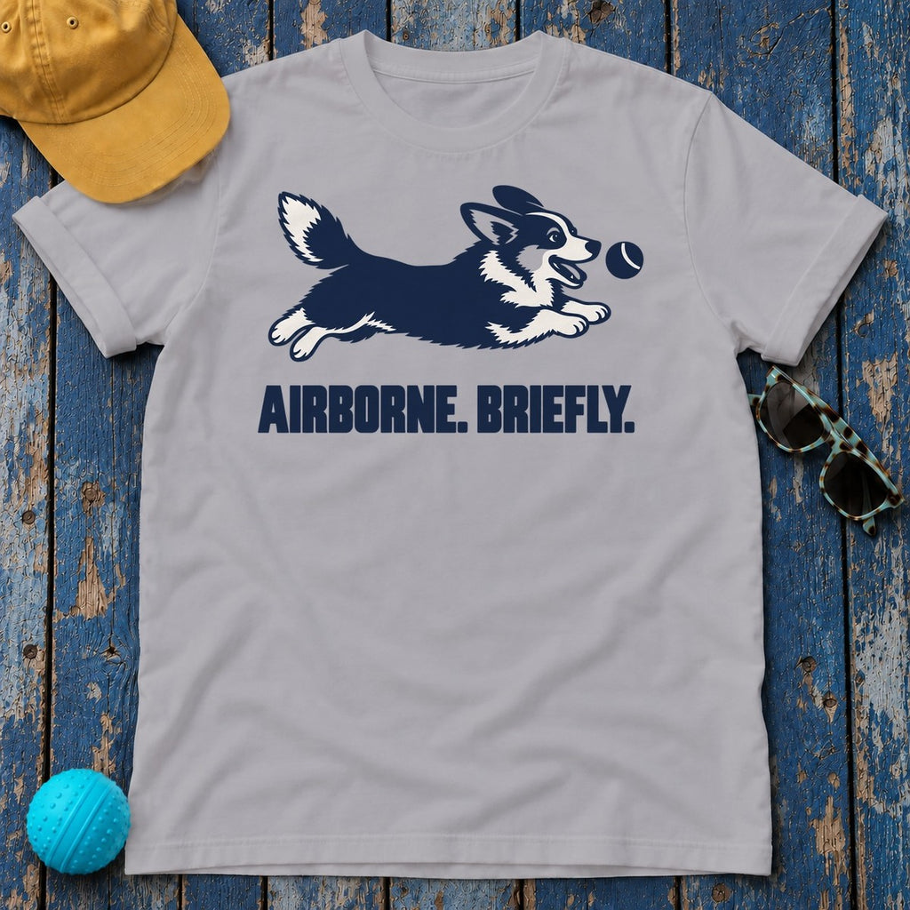 Airborne Briefly Corgi T-Shirt — Athletic Heather