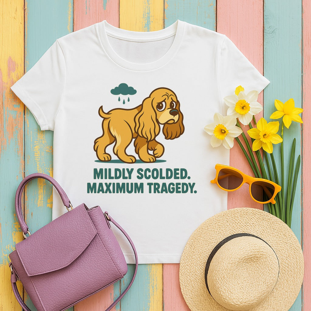 Cocker Mildly Scolded Maximum Tragedy Tee in White