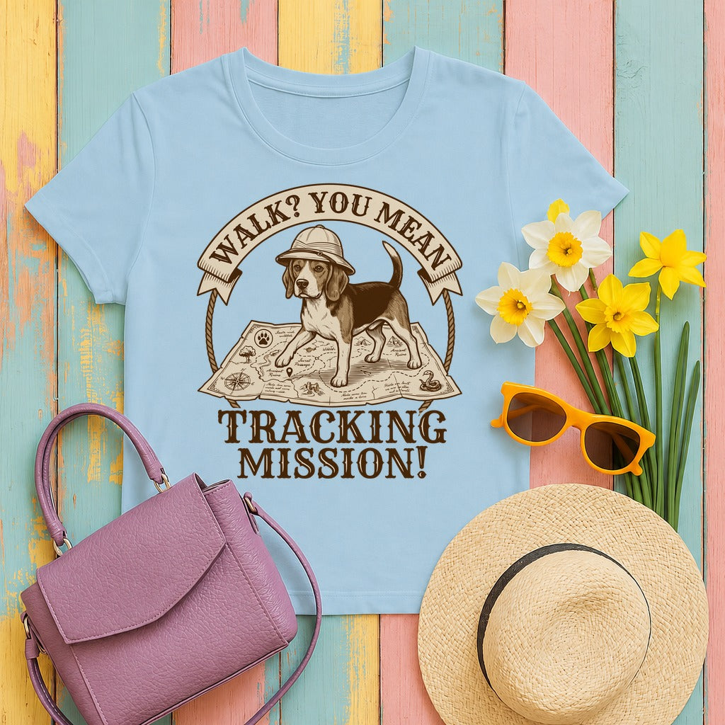 Tracking Mission Beagle T-Shirt in Light Blue