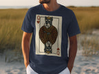 Dark blue t-shirt with a Queen of Hearts card featuring a schnauzer.