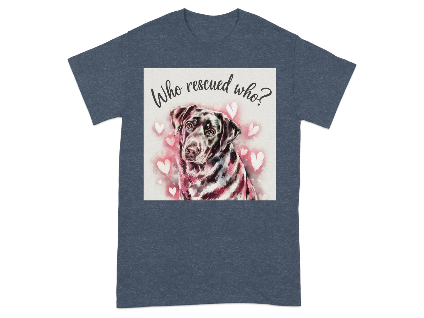 Who Rescued Who Heart Dog Graphic T-shirt product type