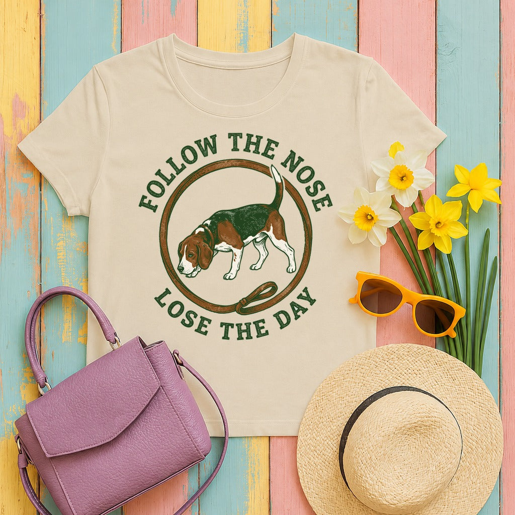 Follow the Nose Beagle T-Shirt in Sand