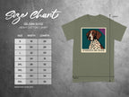Gildan 5000 Heavy Cotton T-Shirt size chart with dog graphic and text "ENDLESS HUNGER".