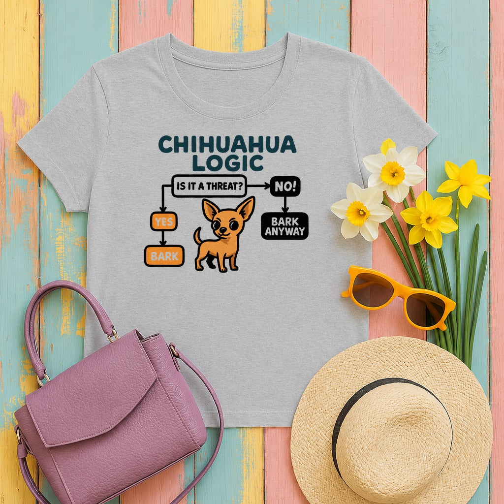 The Chihuahua Logic Premium T-Shirt in Sport Grey