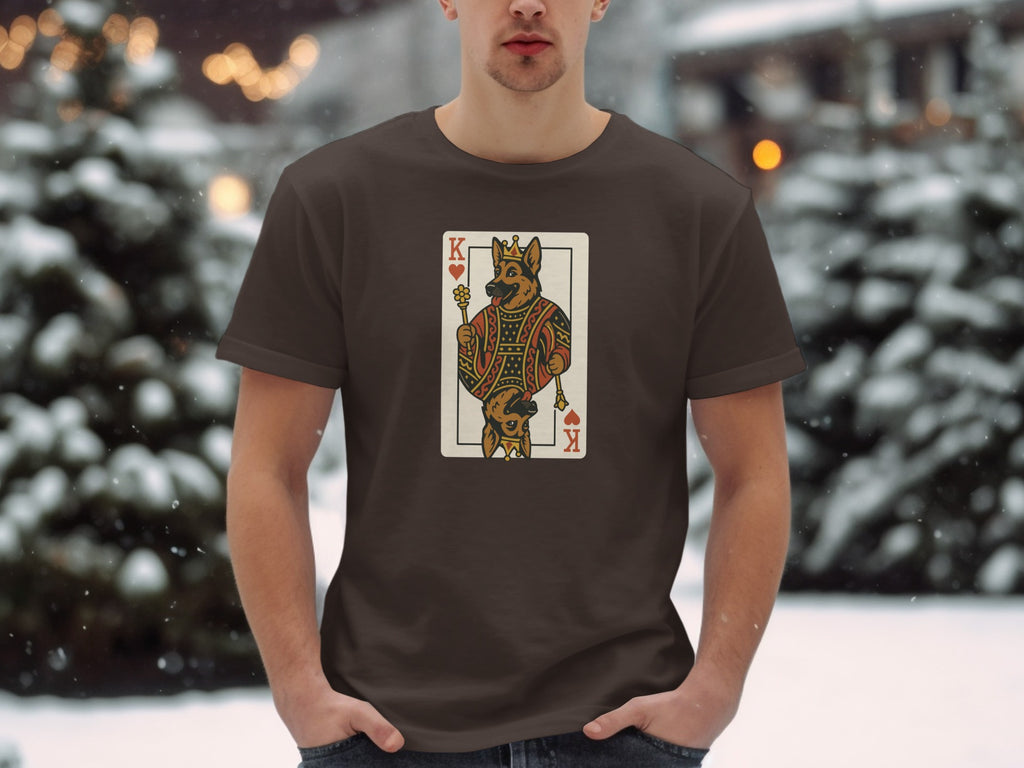 Wolf King Playing Card Design Men's T-shirt
