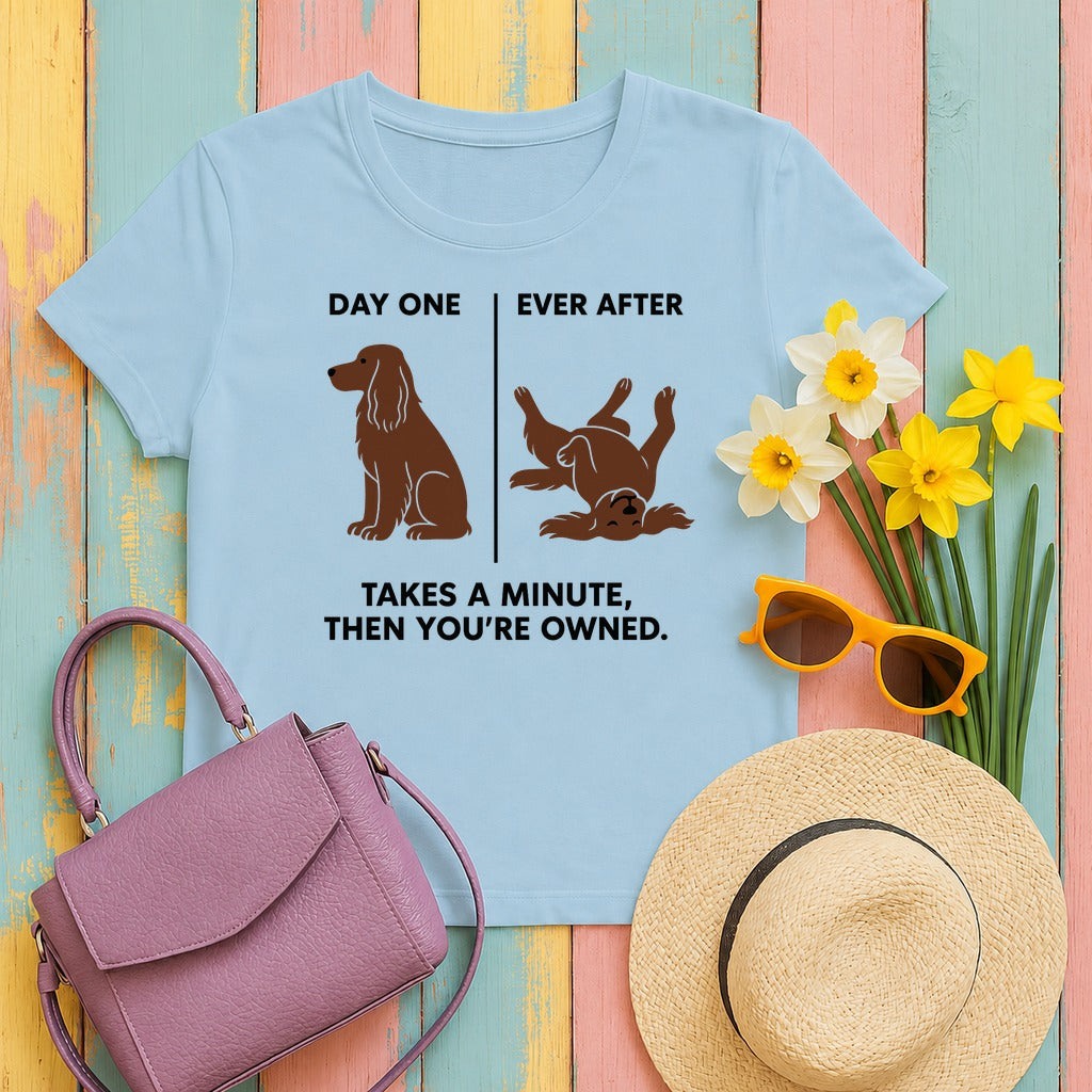 Field Spaniel Then You're Owned Tee in Light Blue