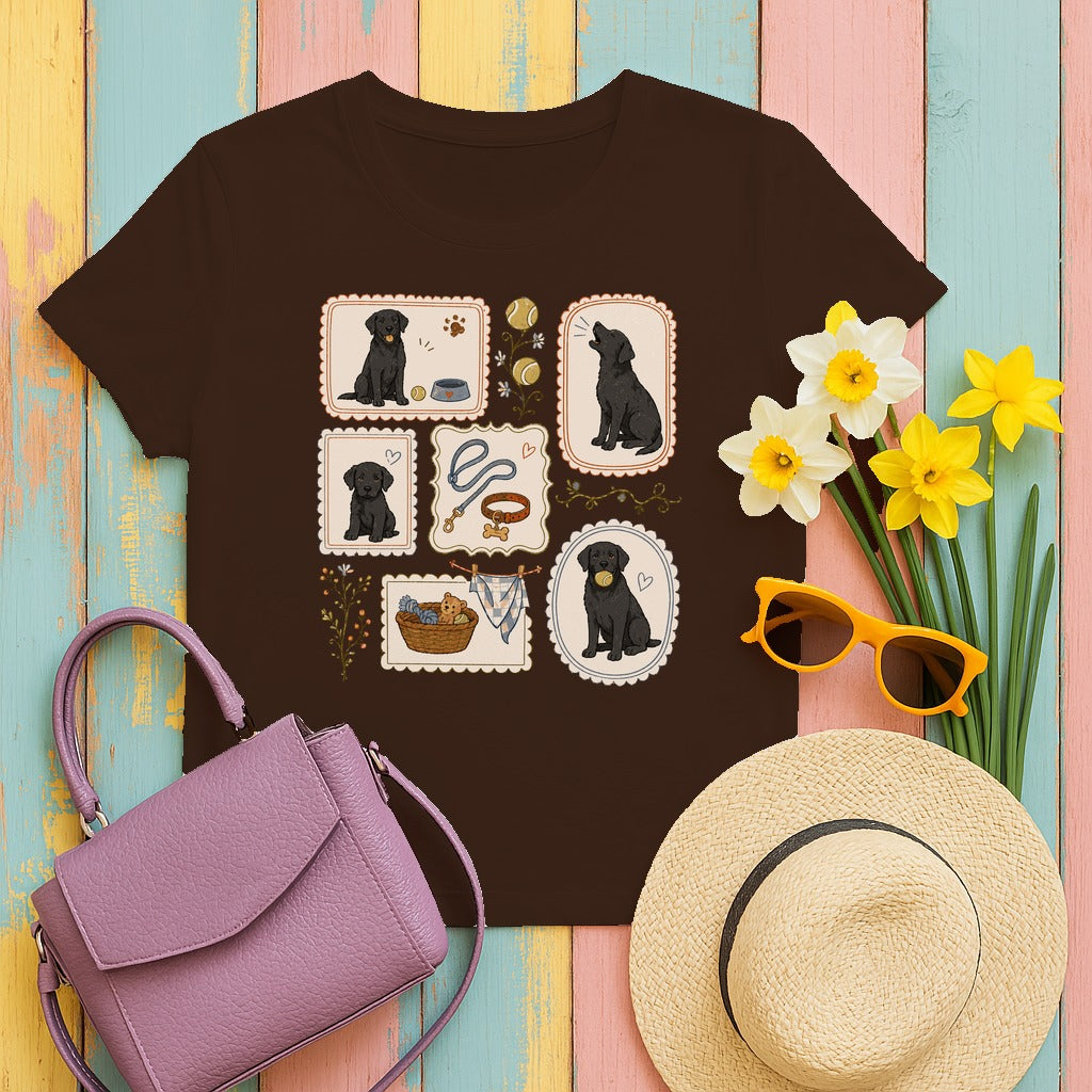 Whimsical Labrador Life T-Shirt in Dark Chocolate