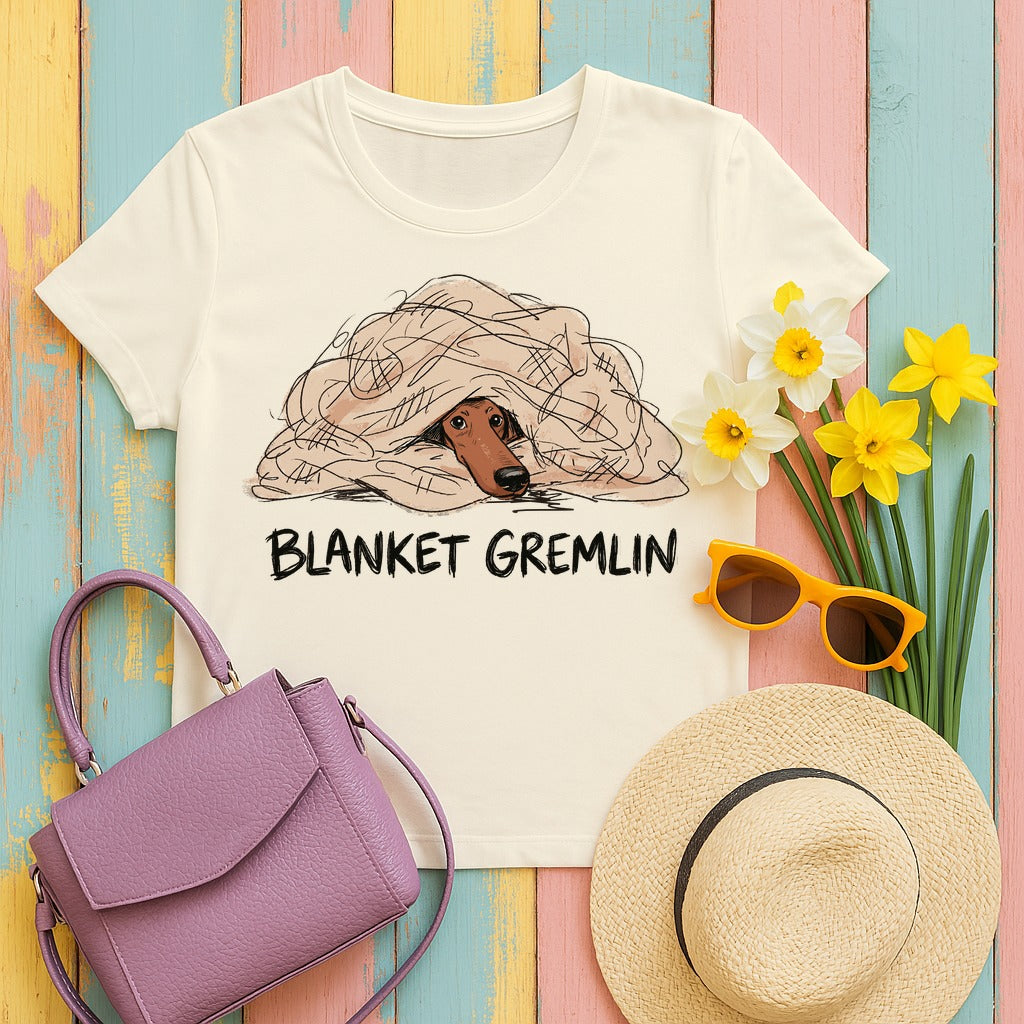 Blanket Gremlin Dachshund T-shirt in Natural