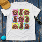 Neon Chocolate Labrador Collage T-Shirt — White