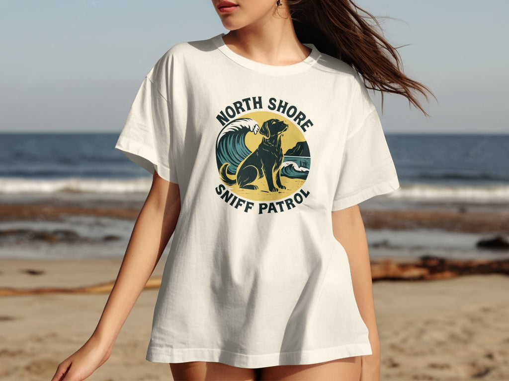 North Shore Sniff Patrol with Dog Graphic T-shirt