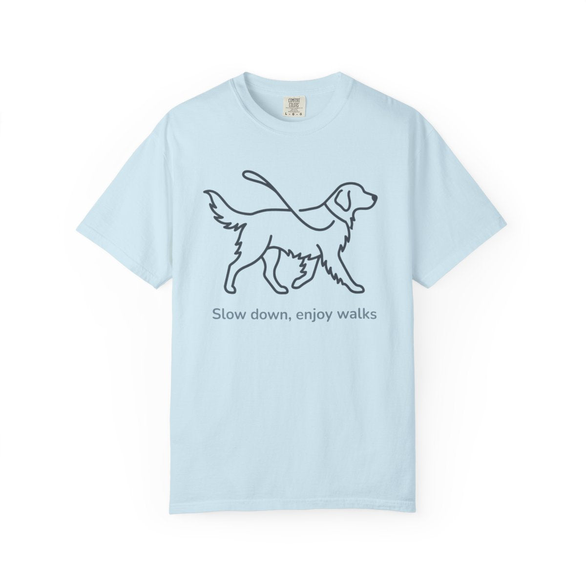 Slow down enjoy walks dog graphic t-shirt product