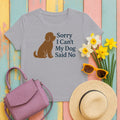 Barbet Sorry I Can't, My Dog Said No Tee in Athletic Heather