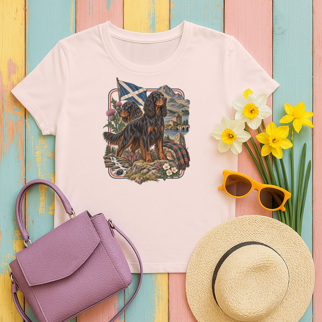 Gordon Setter Scotland Heritage tee, Soft Pink
