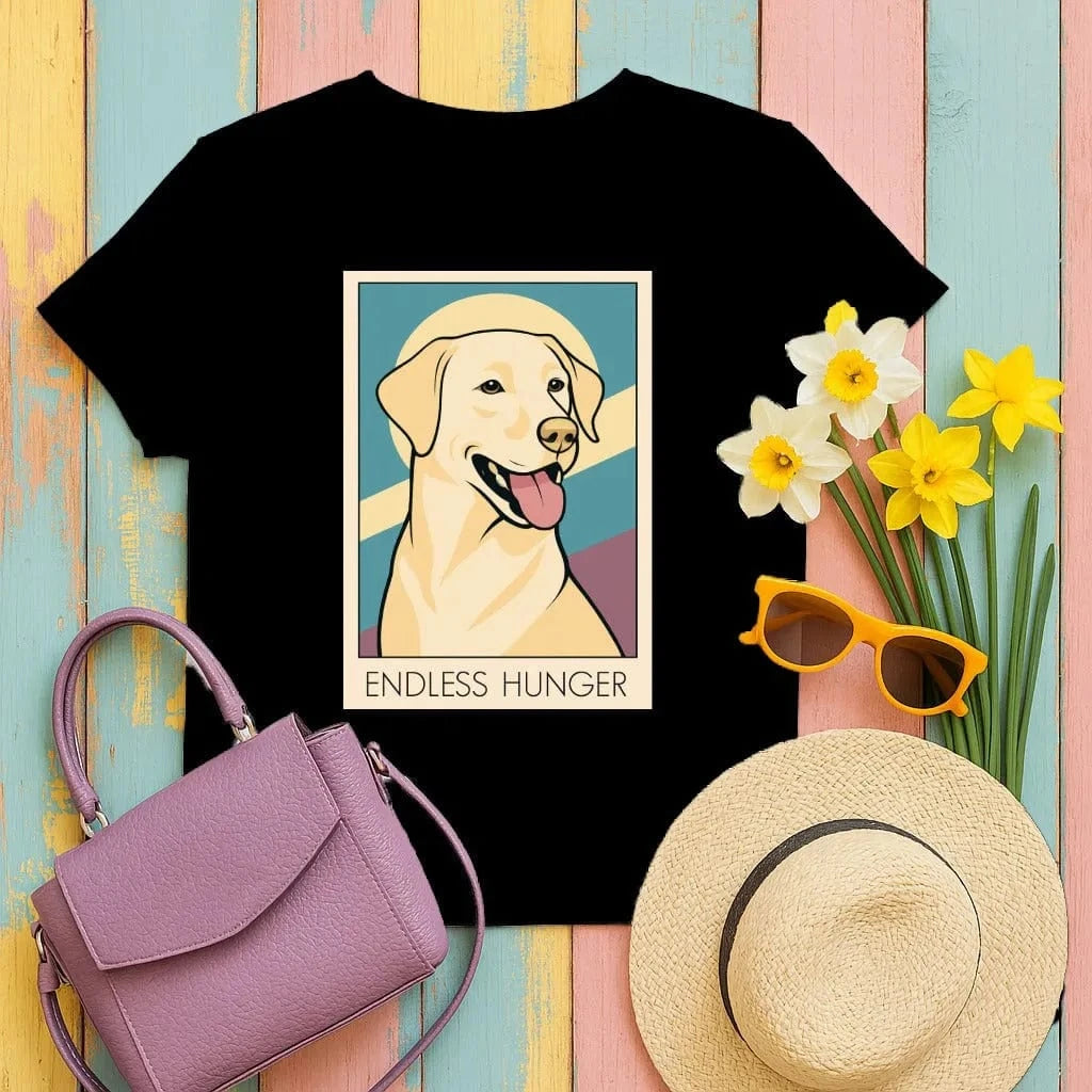 Endless Hunger Yellow Lab T-Shirt Black T-shirt
