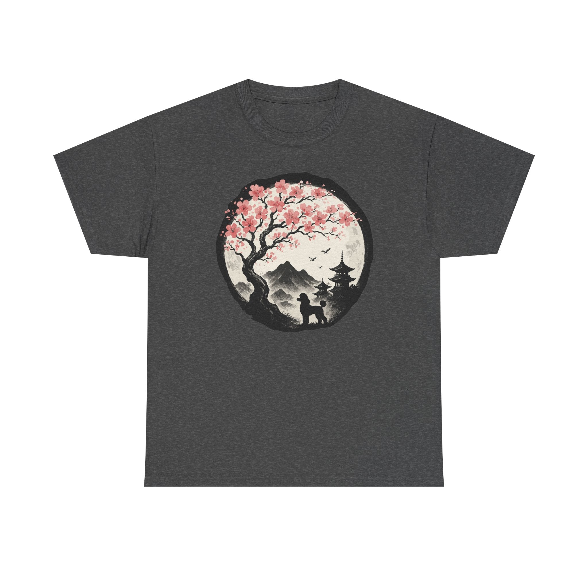 Asian Landscape With Poodle Silhouette T-Shirt