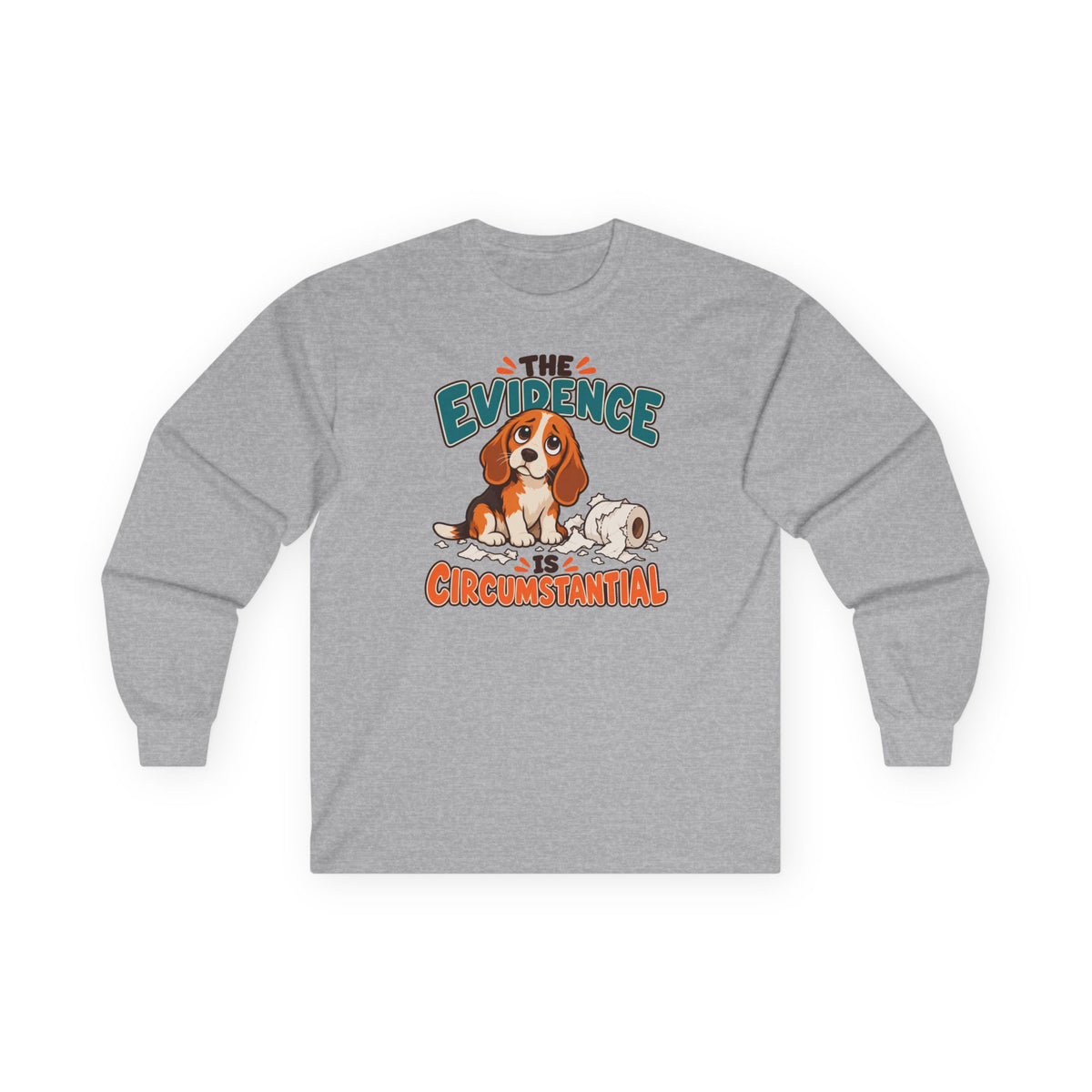 The Evidence Is Circumstantial Beagle Long Sleeve Tee in Sport Grey