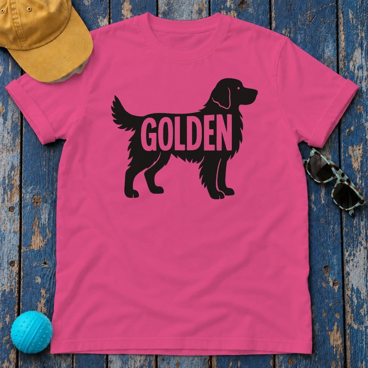 The Golden Silhouette Graphic T-Shirt in Heliconia