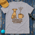 Powered by Greyhound & Coffee Tee in Athletic Heather