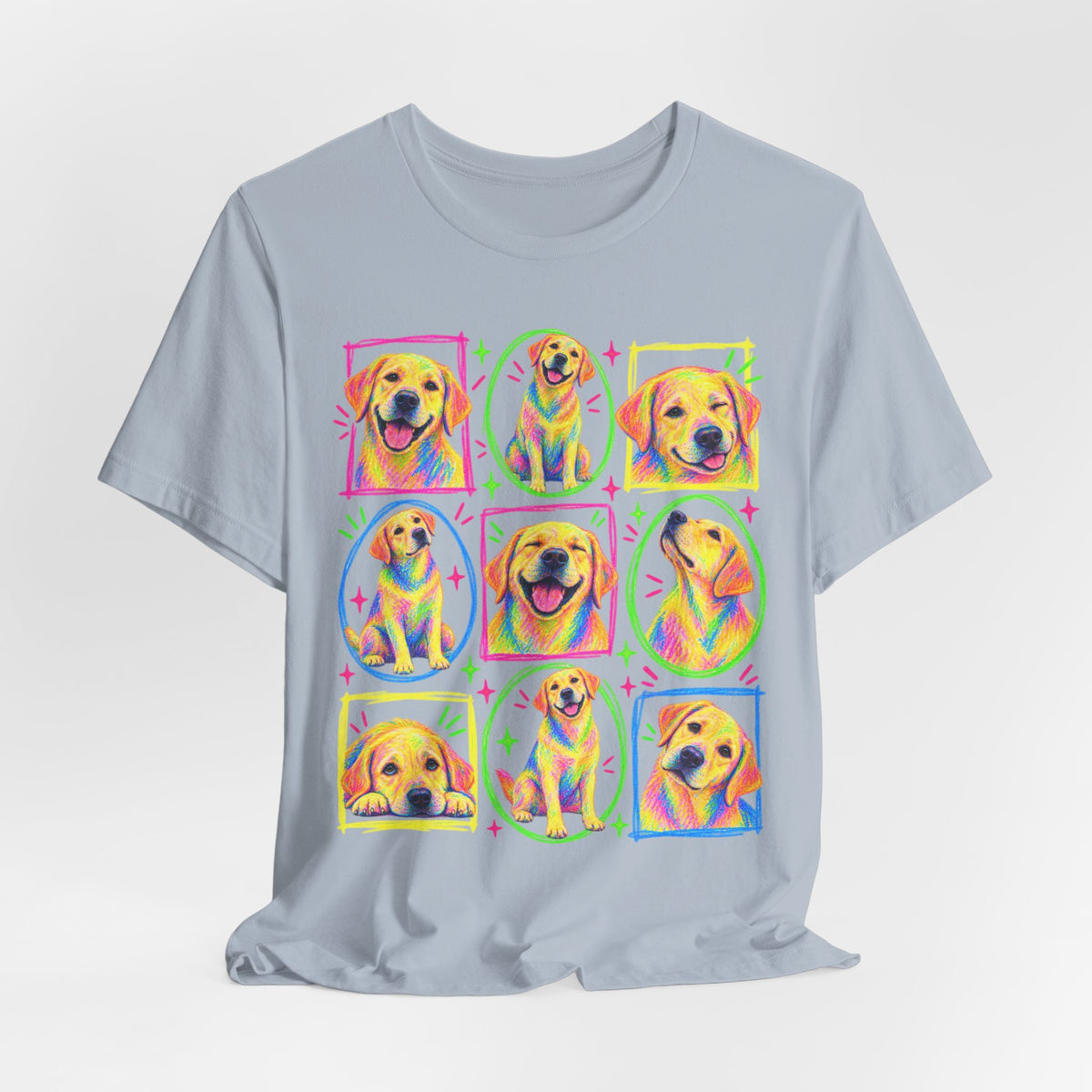 Neon Crayon Labrador Collage T-Shirt
