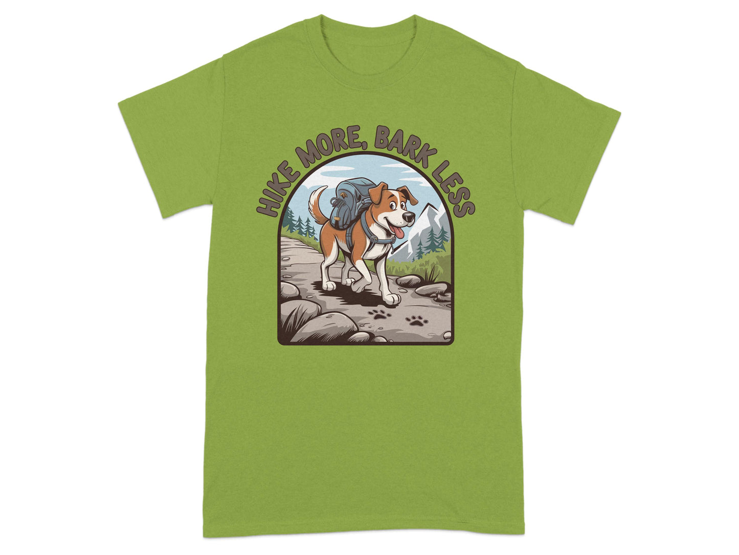Hike More Bark Less Dog Hiking Graphic T-shirt product type