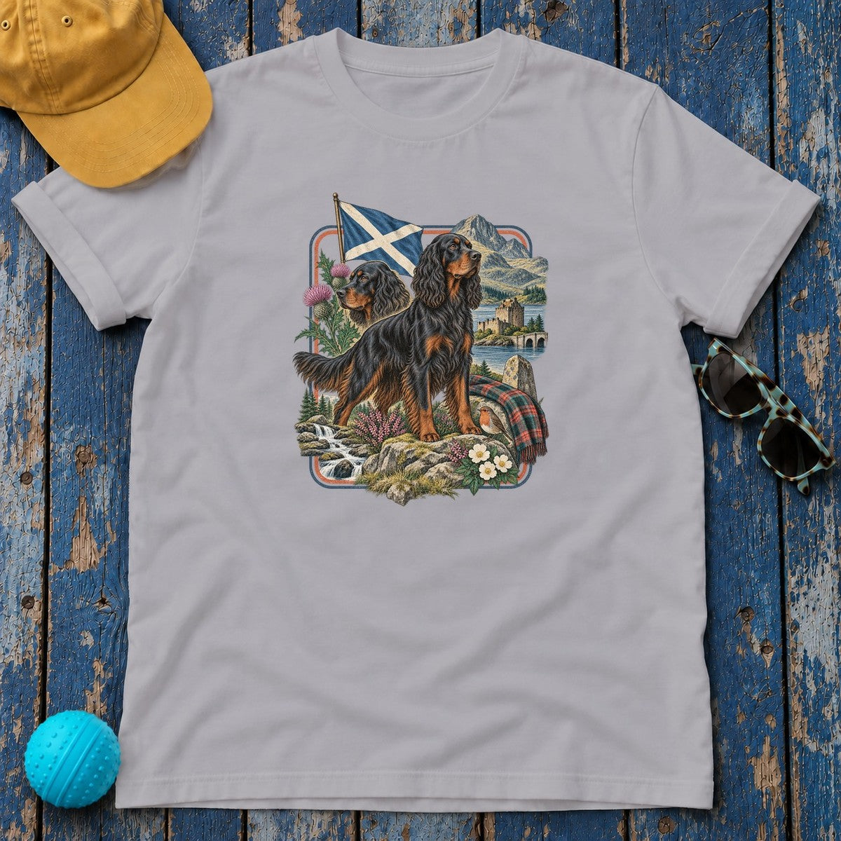 Gordon Setter Scotland Heritage T-Shirt in Athletic Heather