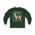 Whimsical Beagle Blueprint Long Sleeve Tee in Forest Green