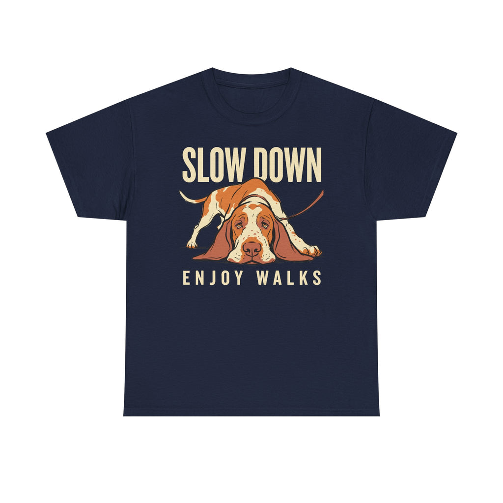 Slow Down, Enjoy Walks Basset Hound T-Shirt