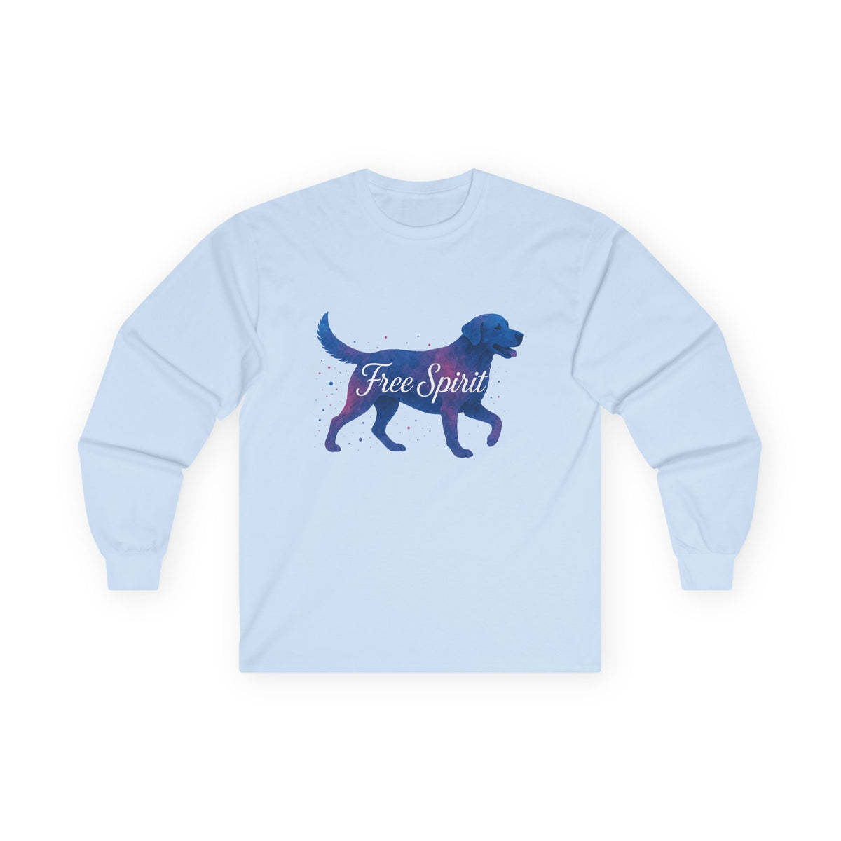 Free Spirit Labrador Long Sleeve Tee in Light Blue