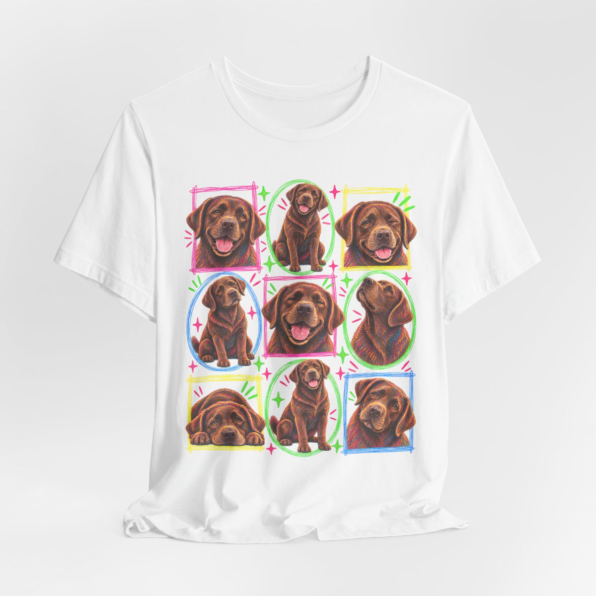 Neon Chocolate Labrador Collage T-Shirt