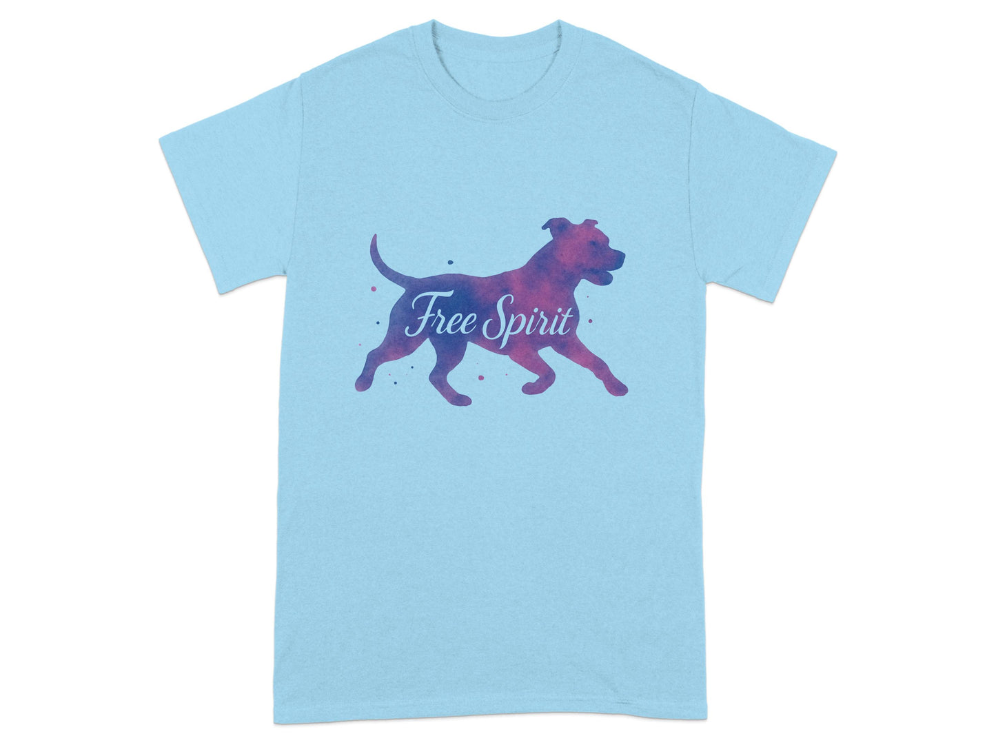 Free Spirit Dog Design on Light Blue T-Shirt product