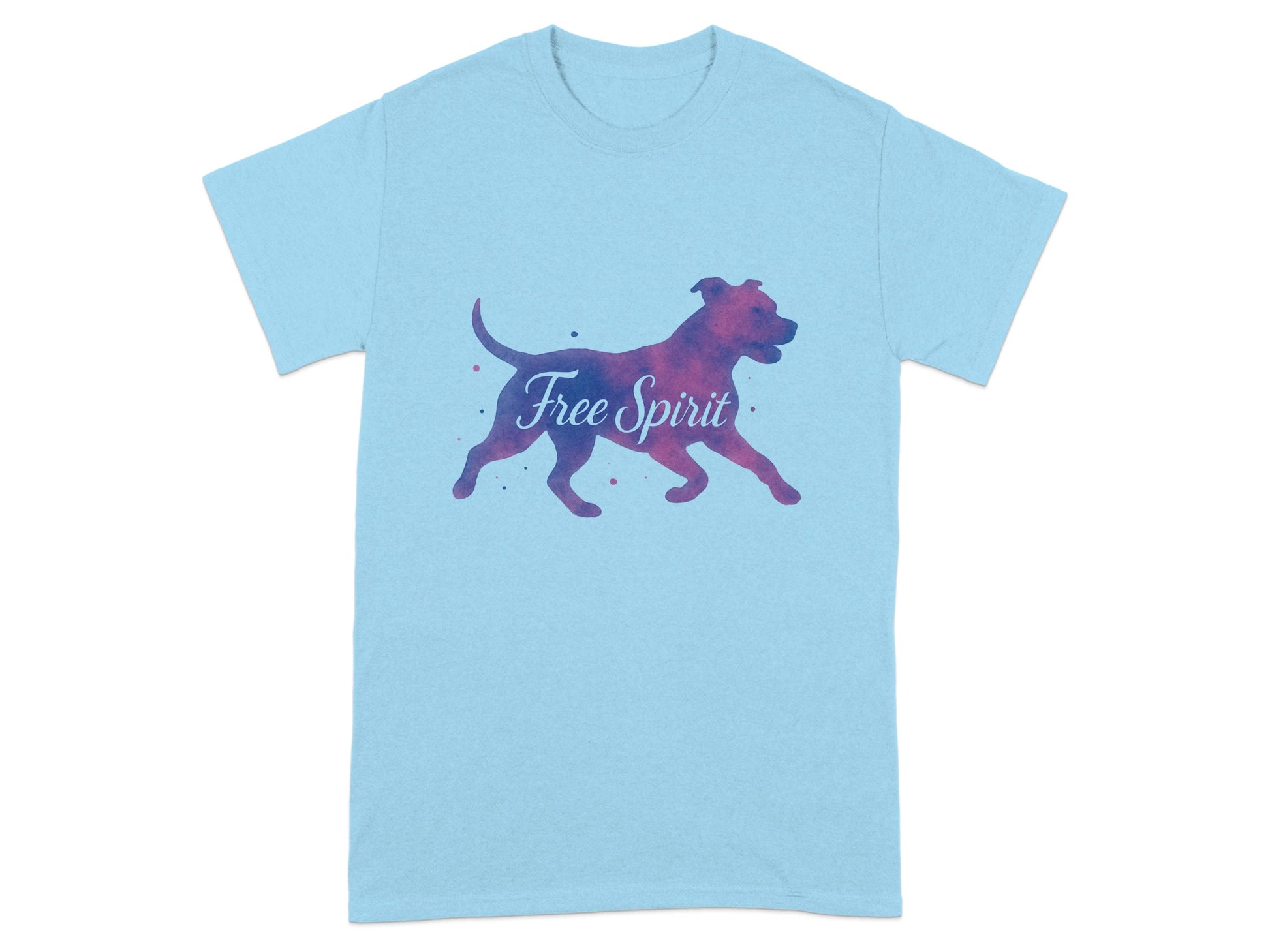 Free Spirit Dog Design on Light Blue T-Shirt product