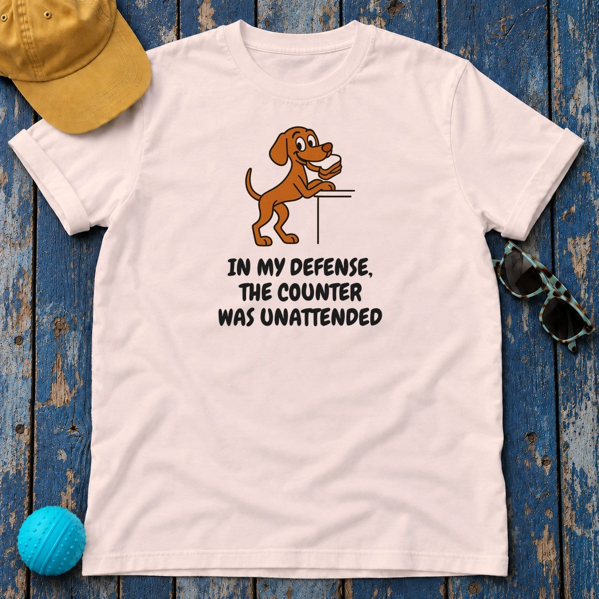 Vizsla Counter Was Unattended Tee in Soft Pink