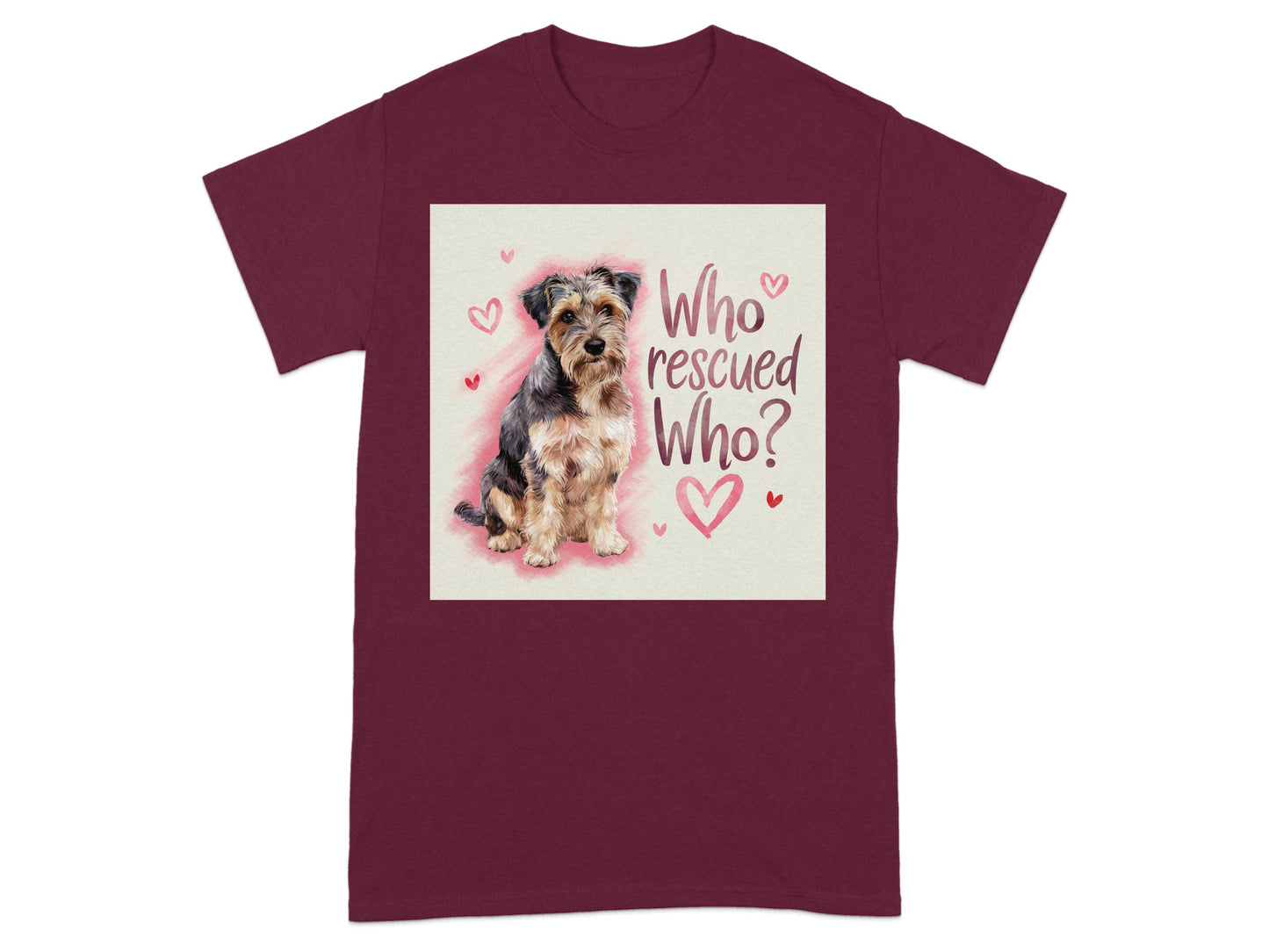 Who Rescued Who Heart Design T-Shirt product type
