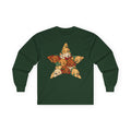 Golden Retriever Christmas Star long sleeve tee in Forest Green