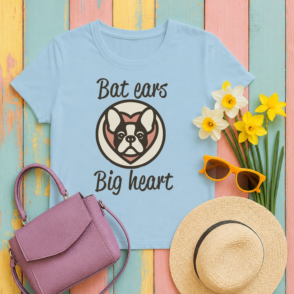 Bat Ears Big Heart T-Shirt in Light Blue