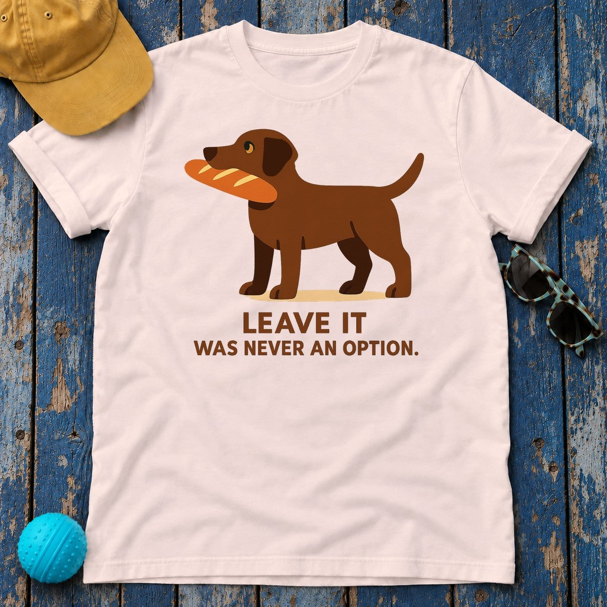 Chocolate Lab Leave It Tee in Soft Pink