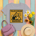 Nova Scotia Duck Tolling Retriever Scream Warning T-shirt in Athletic Heather