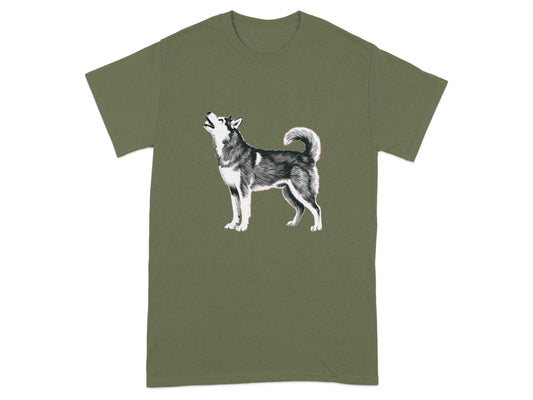 Howling Husky Printed Graphic Design T-shirt product