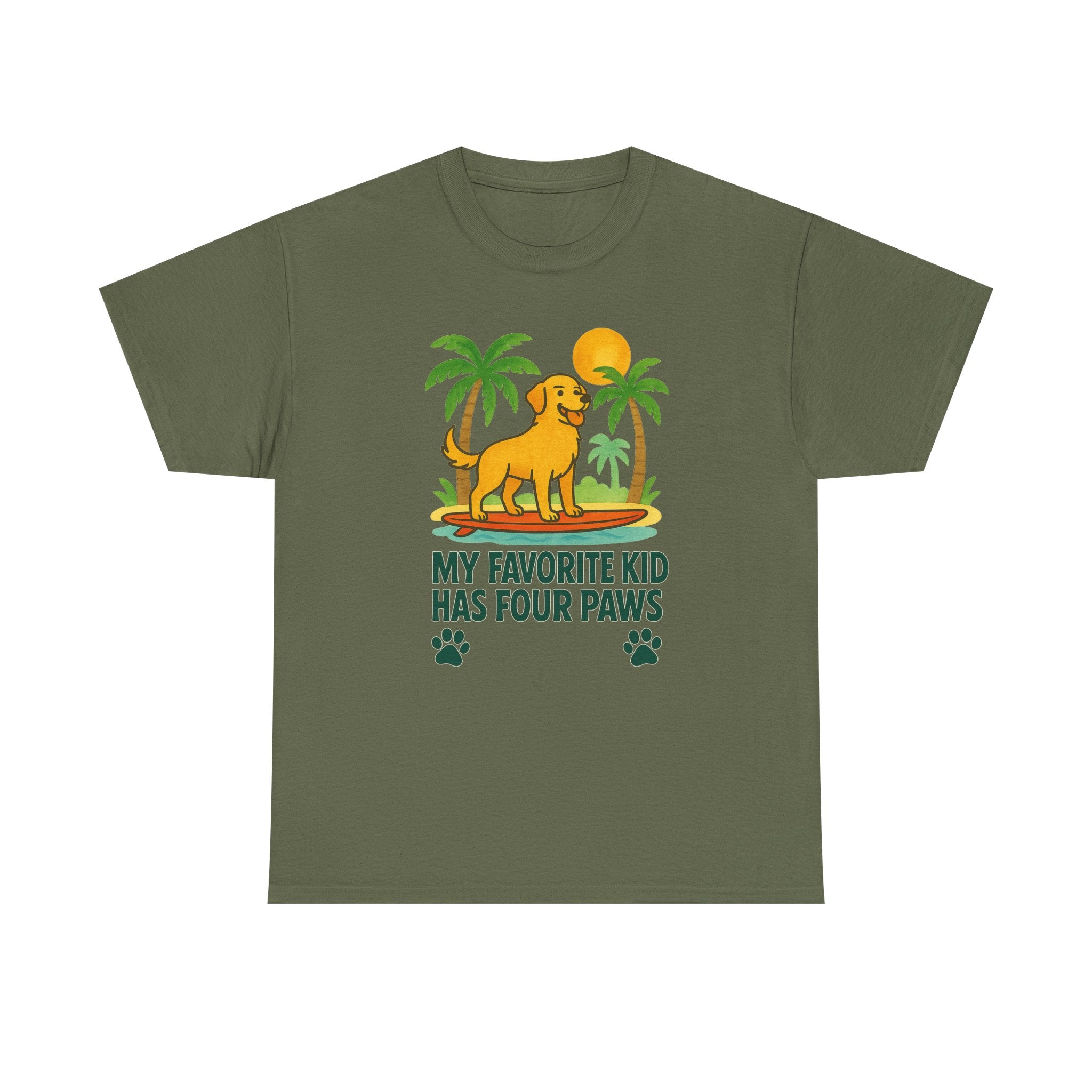 My Favorite Kid Has Four Paws Smiling Golden Retriever T-Shirt