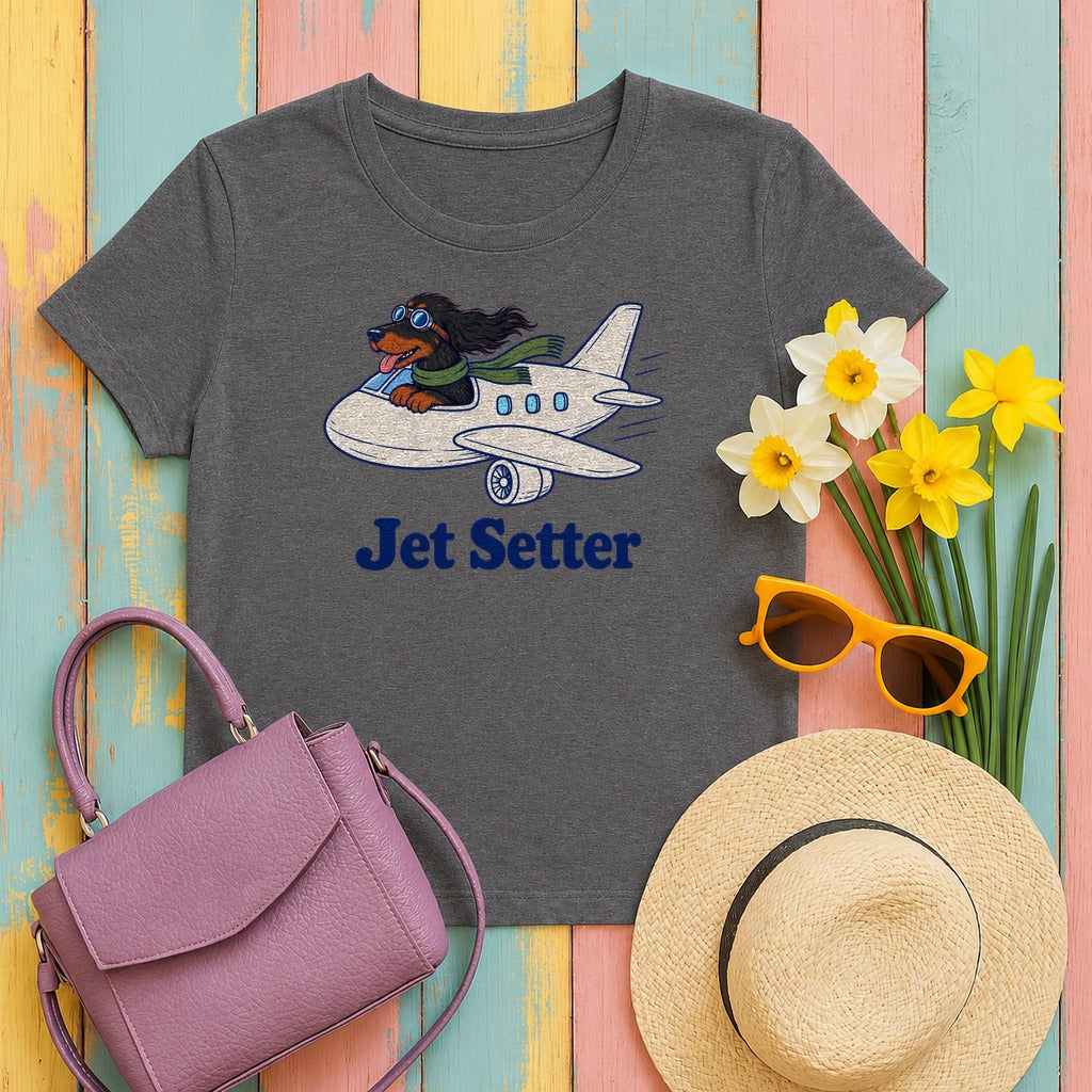 Gordon Setter Jet Setter Tee in Dark Grey Heather