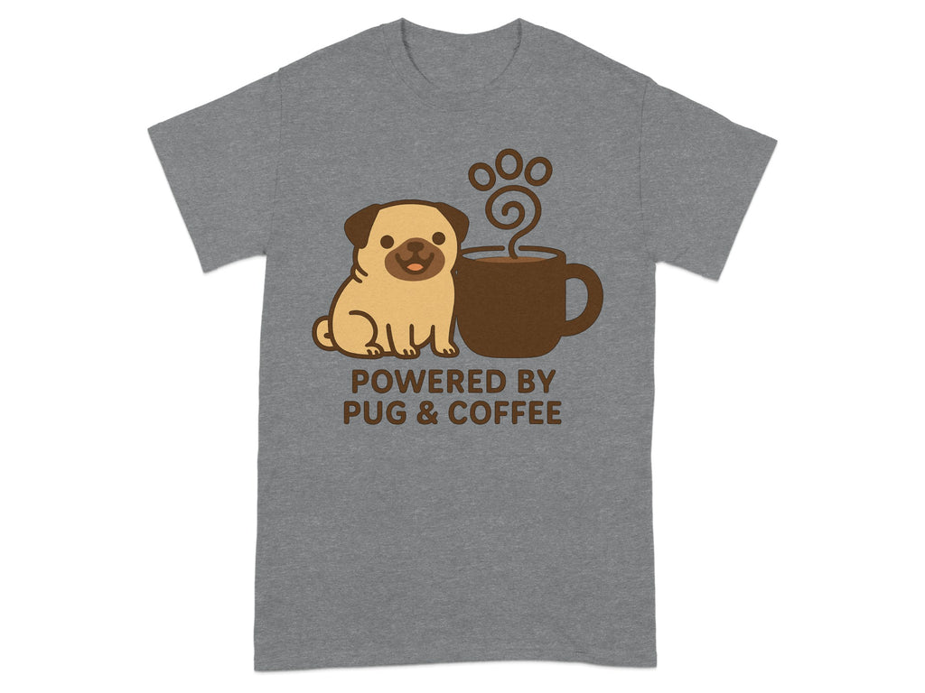 Powered By Pug and Coffee Funny Dog Lover Shirt