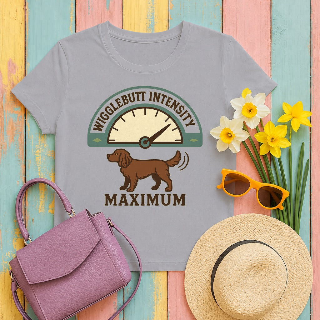 Boykin Spaniel Wigglebutt Intensity Maximum T-shirt in Athletic Heather