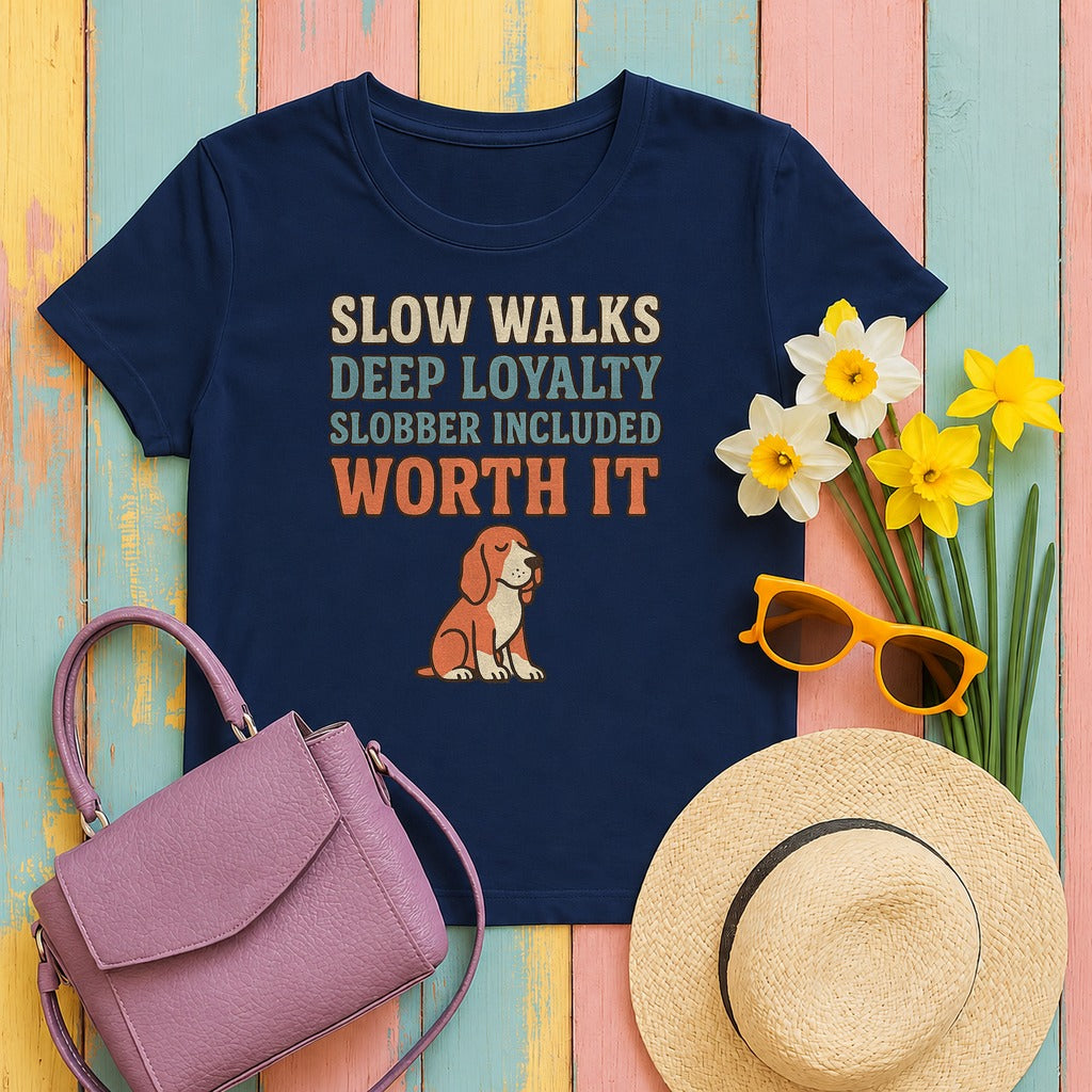 Bracco Italiano Slow Walks Deep Loyalty Tee in Navy